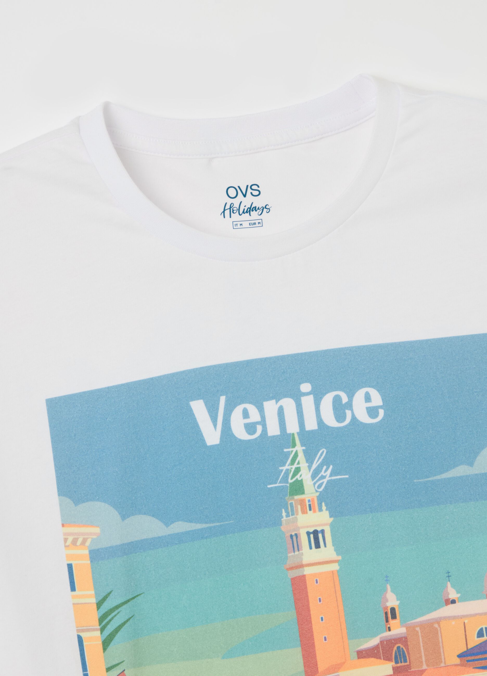 Cotton T-shirt with "Venice Italy" print
