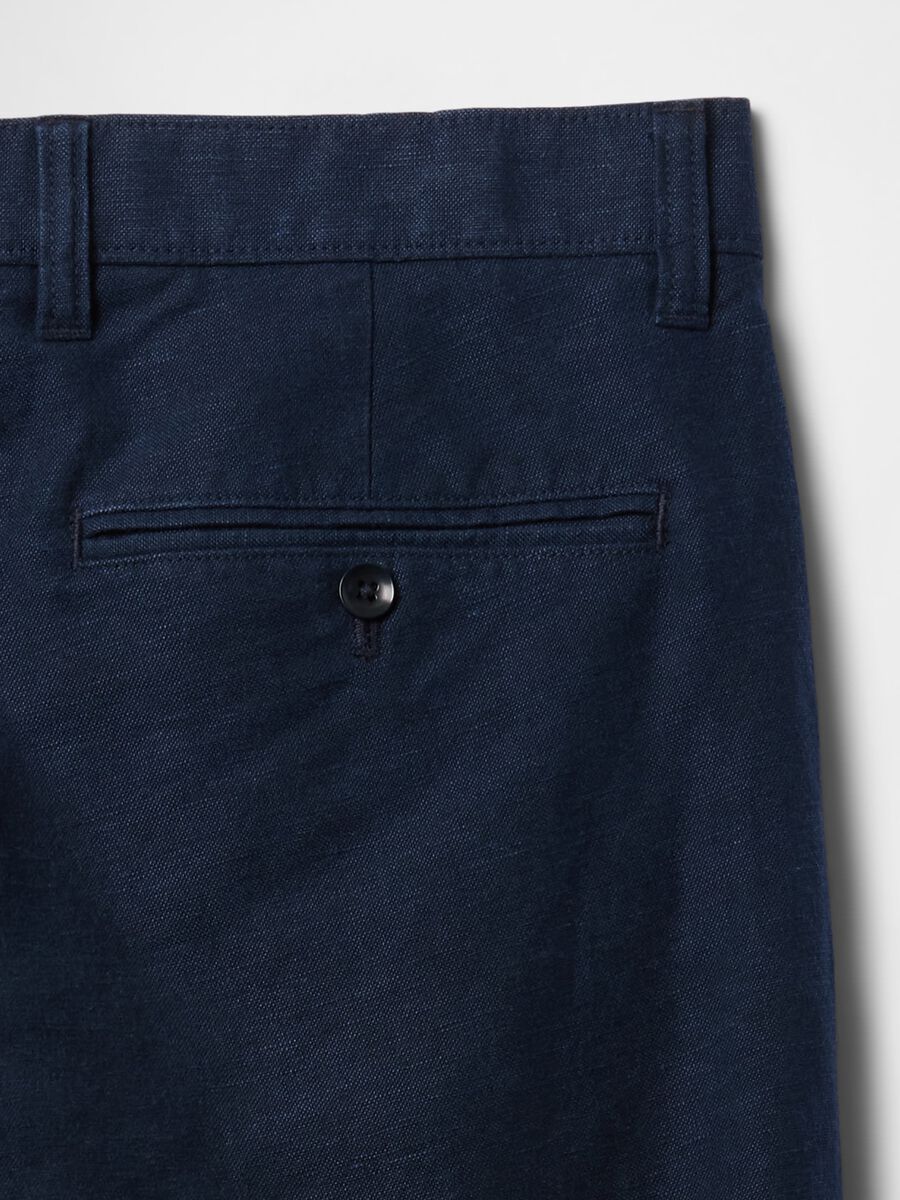 Gap Regular Blue Trousers in Linen and Cotton_5