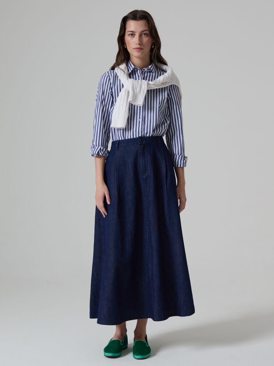 Full midi skirt in denim_0