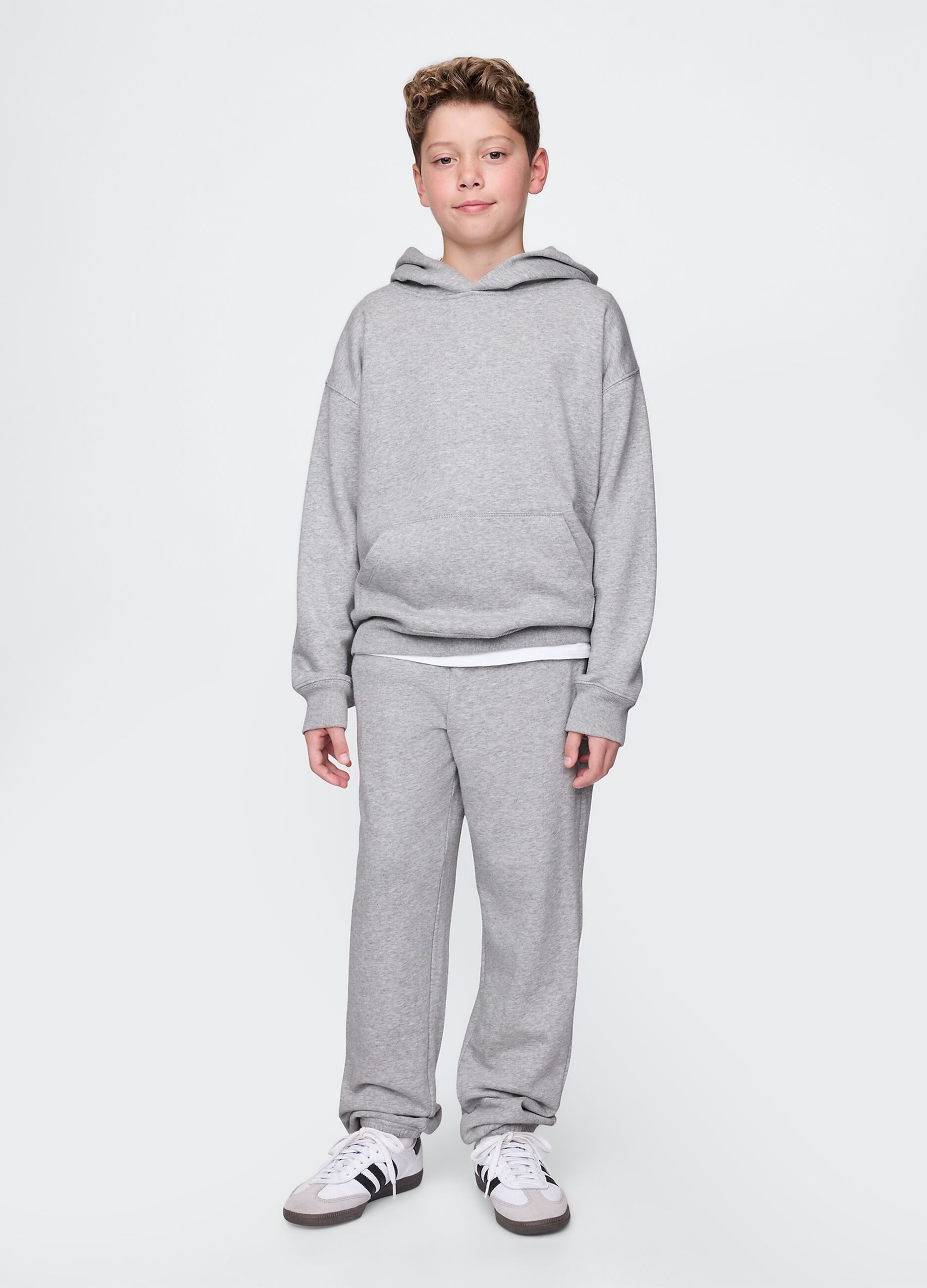 Grey boys' trousers in cotton blend