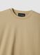 Beige lyocell and cotton-blend T-shirt_5