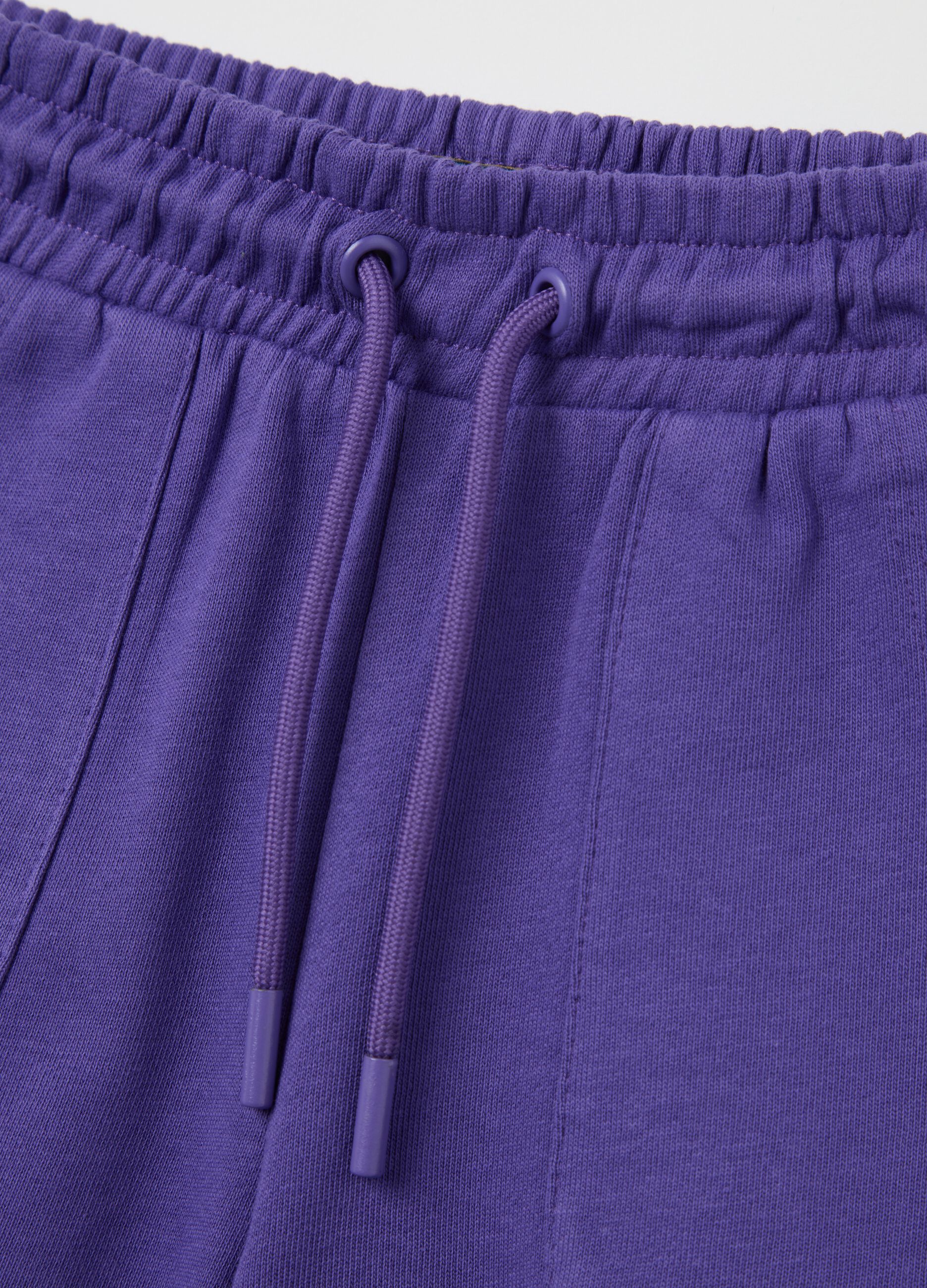 Bermuda shorts in French terry with drawstring