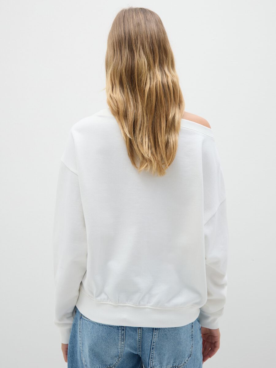 White Pure Cotton Sweatshirt Regular Fit_3