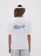 White pure cotton T-shirt with ribbed neckline and &lsquo;Glow Up&rsquo; slogan_2