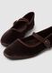 Scarpe ballerina in velluto marrone_2