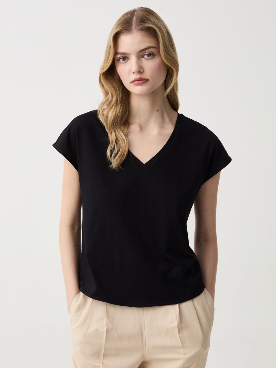 Organic cotton T-shirt with kimono sleeves_0