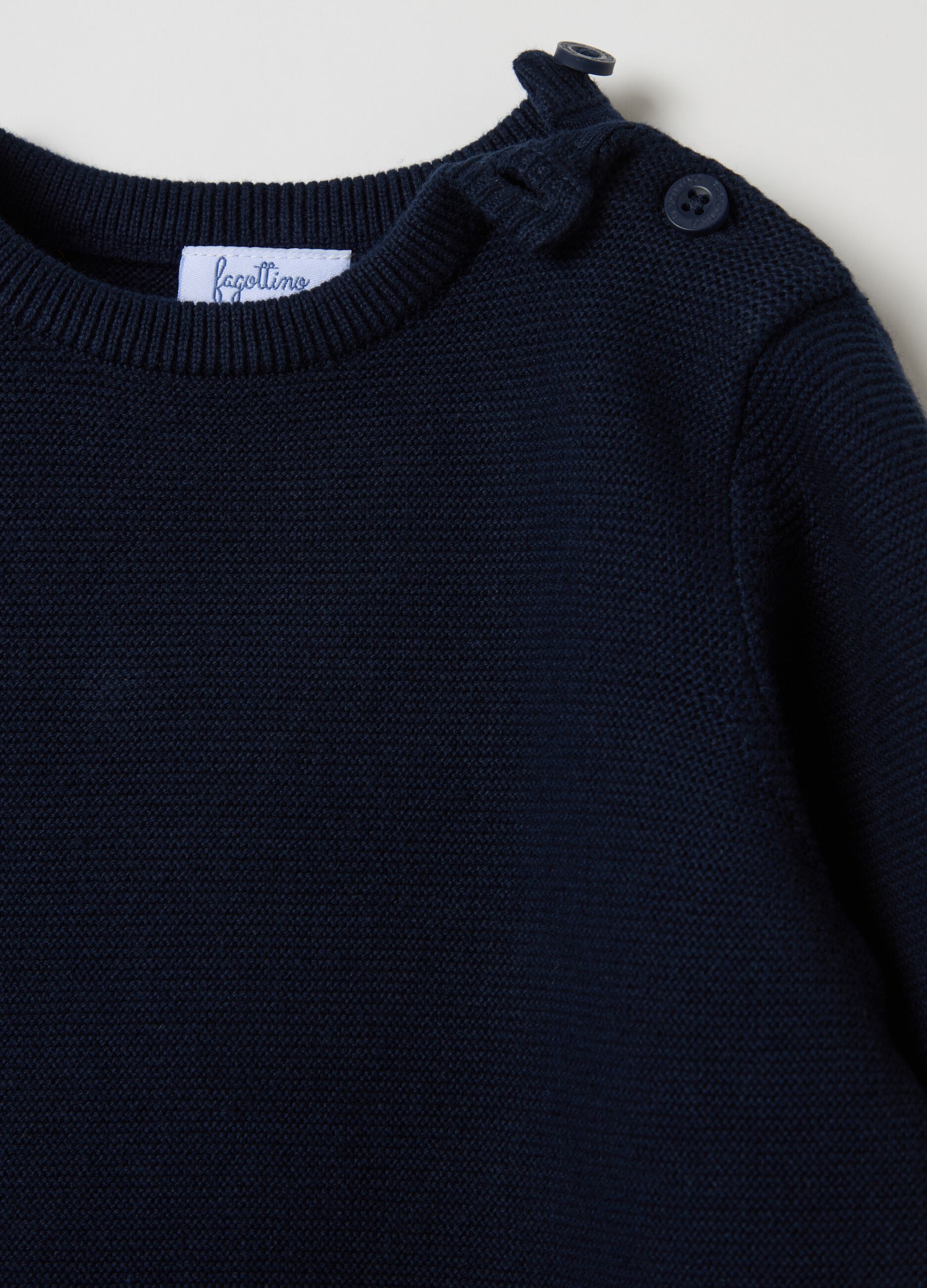 Pullover in cotone tinta unita 