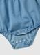 Baby girl bodysuit in pure denim cotton with frills_2