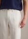 White pure linen chino trousers, regular fit_3