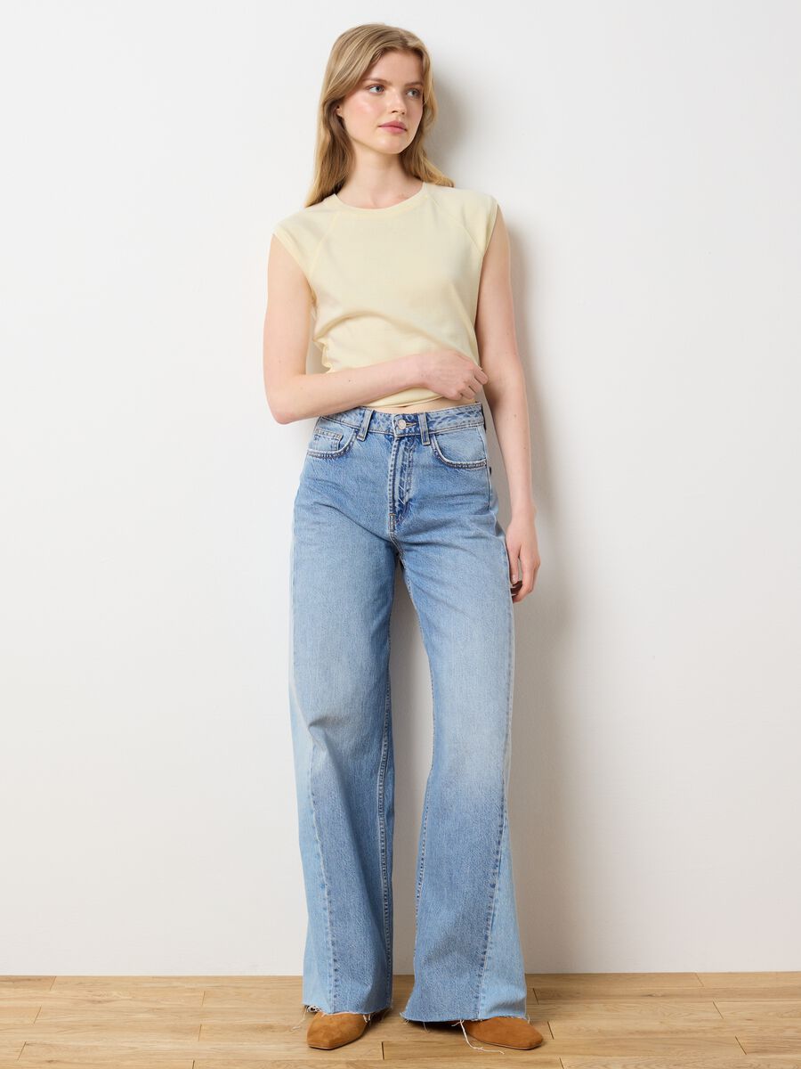 Women's yellow fitted pure cotton vest_2