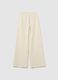 Girls' beige pure cotton regular fit trousers_3