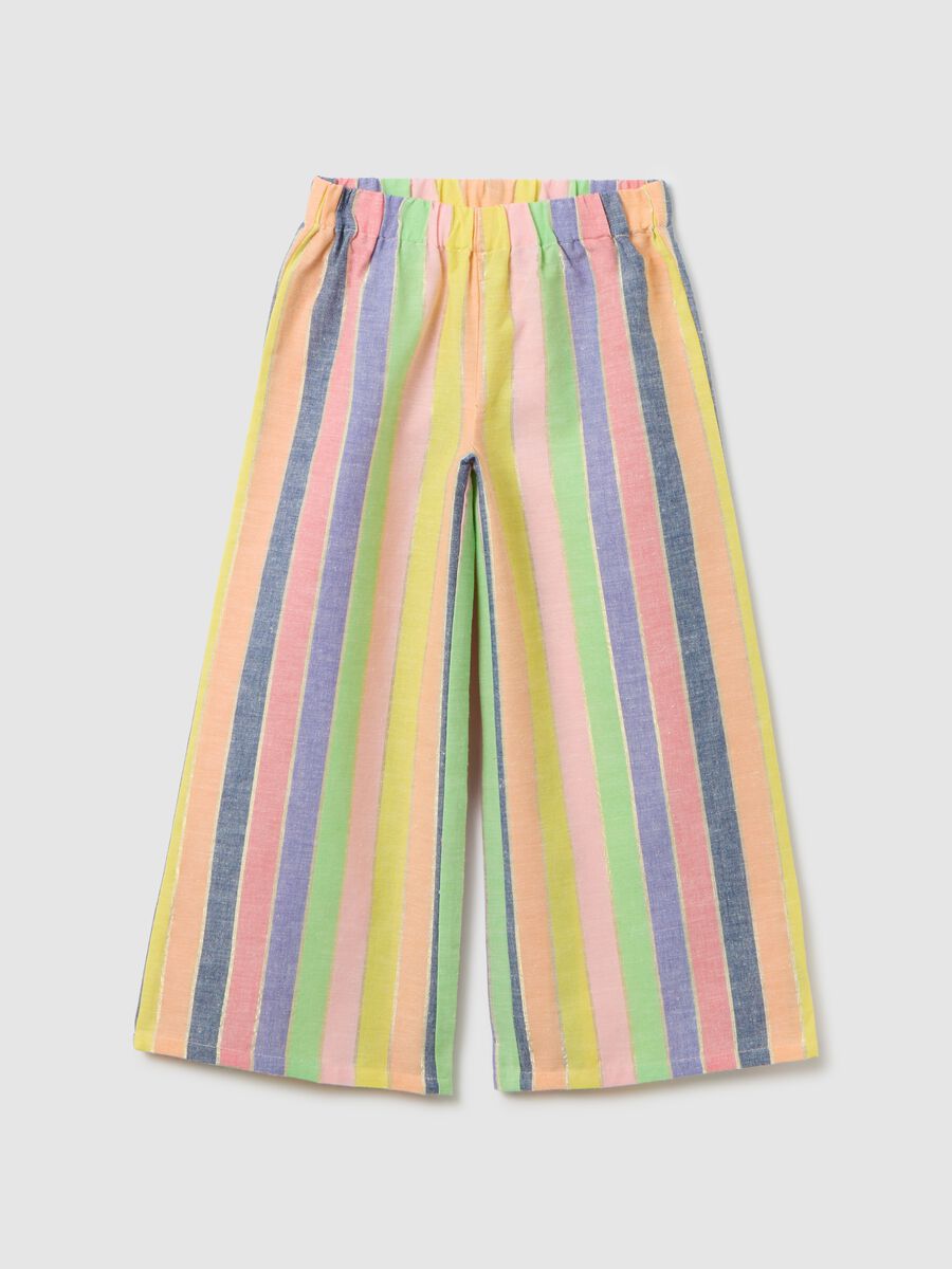 Wide Multicolor Striped Trousers_0