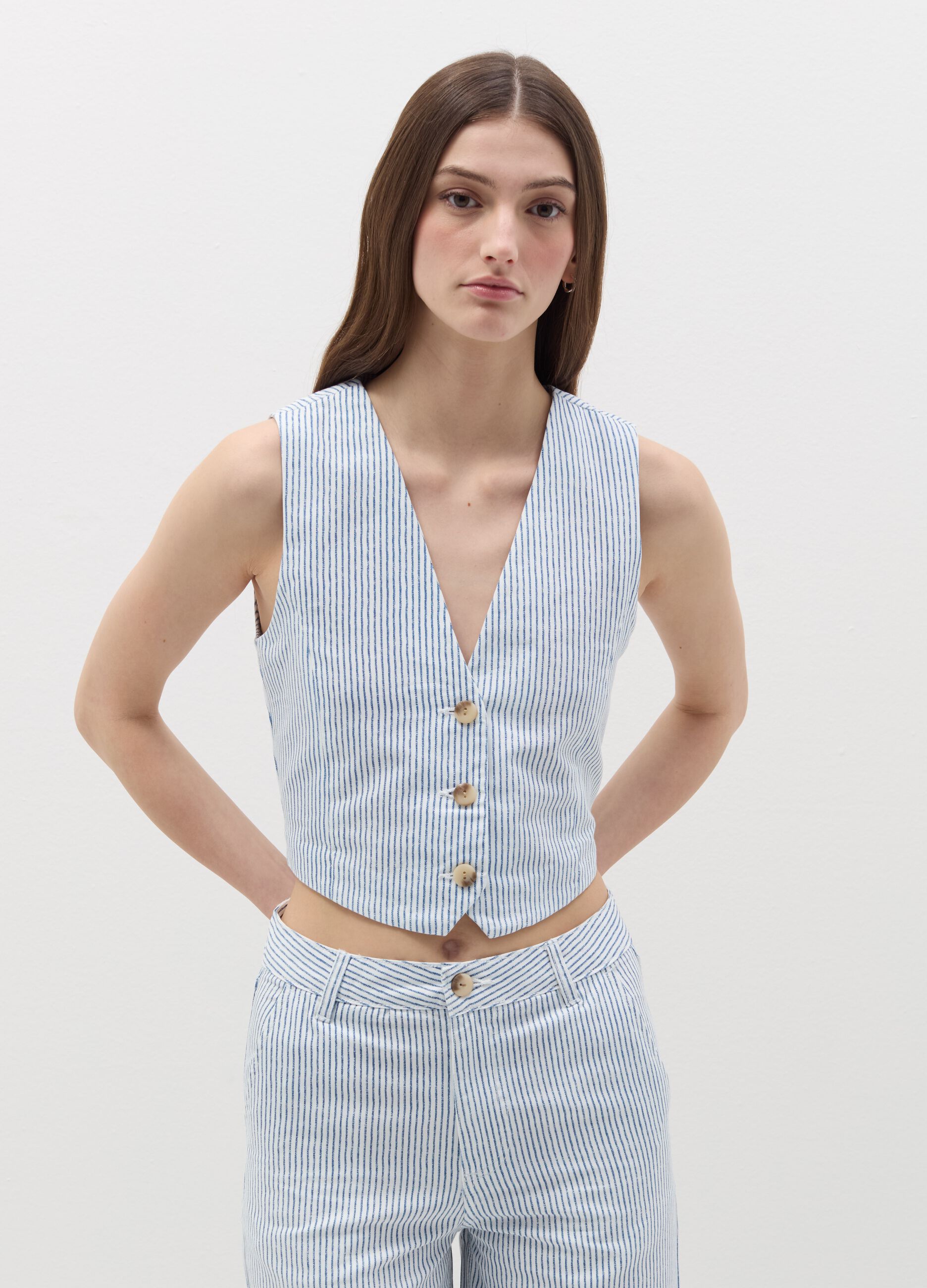 Striped gilet