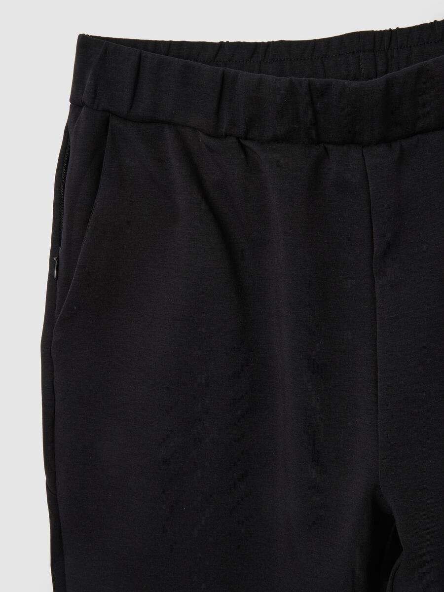 Pantaloni sportivi neri in cotone elasticizzato _5