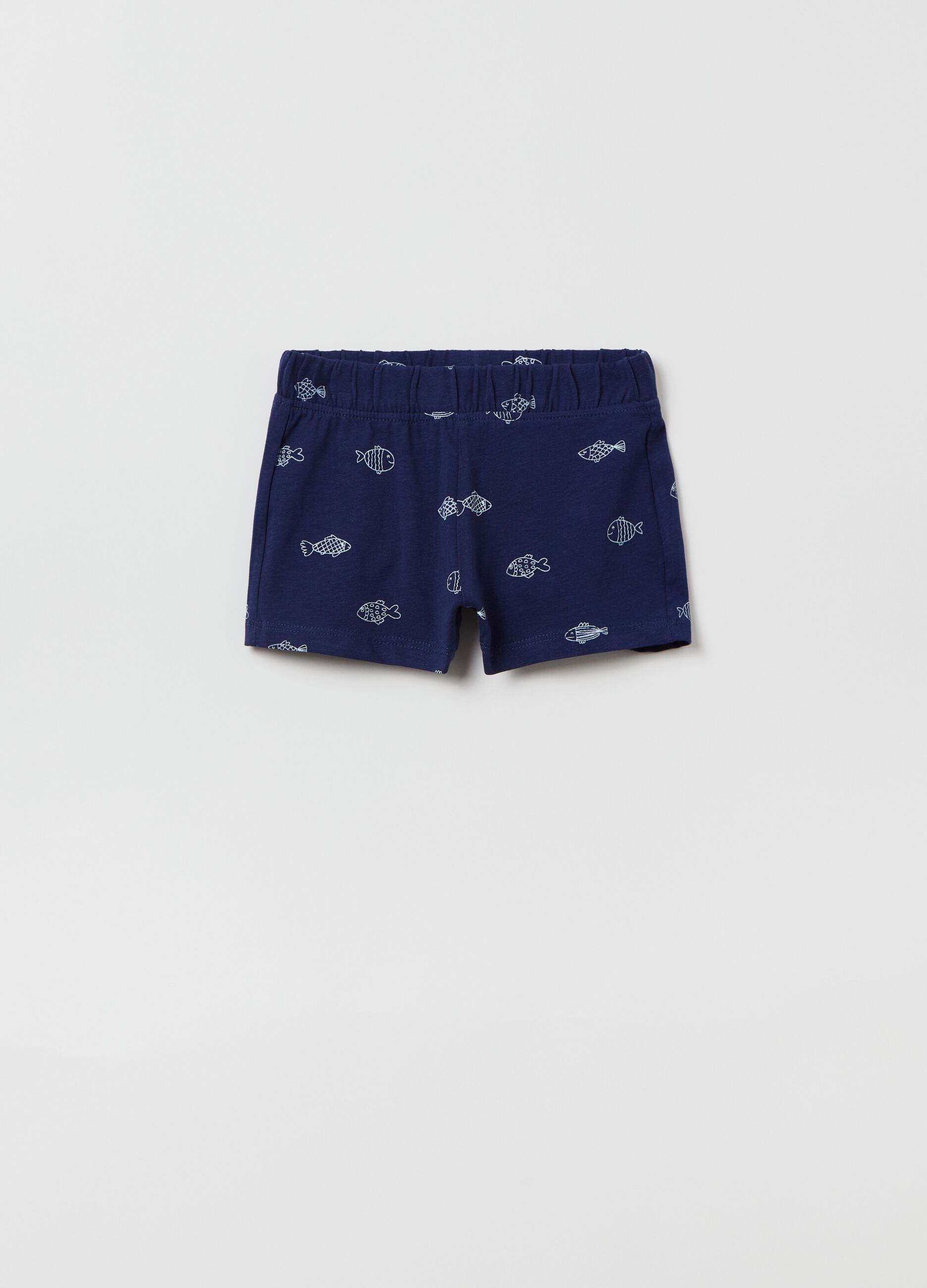 Shorts stretch fantasia pesci_0