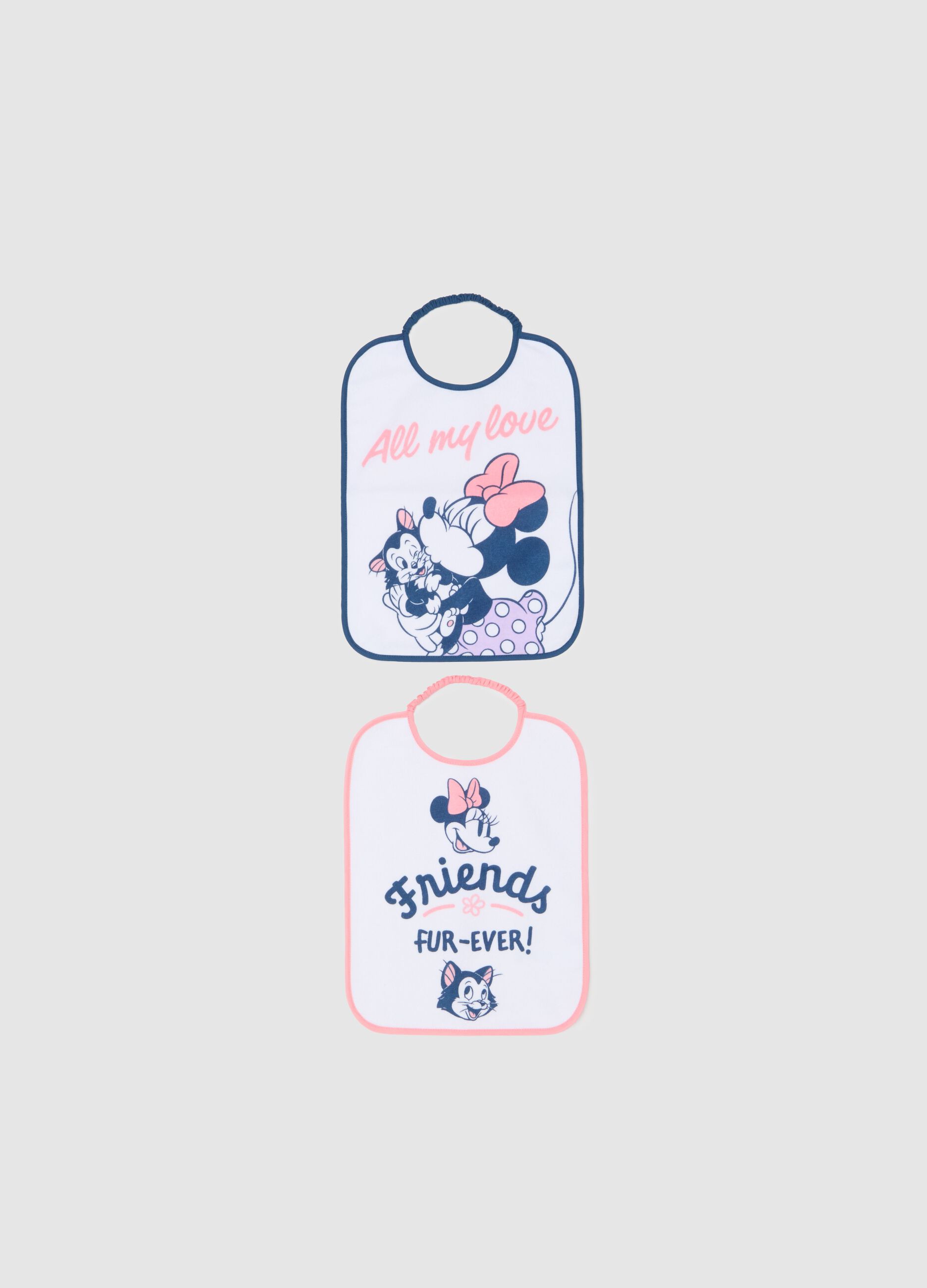 Two-pack bibs with Minnie Mouse and Figaro print