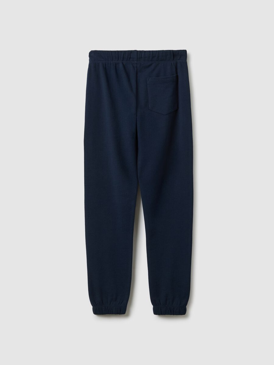 Pantaloni jogger blu da ragazzo in puro cotone regular fit_4