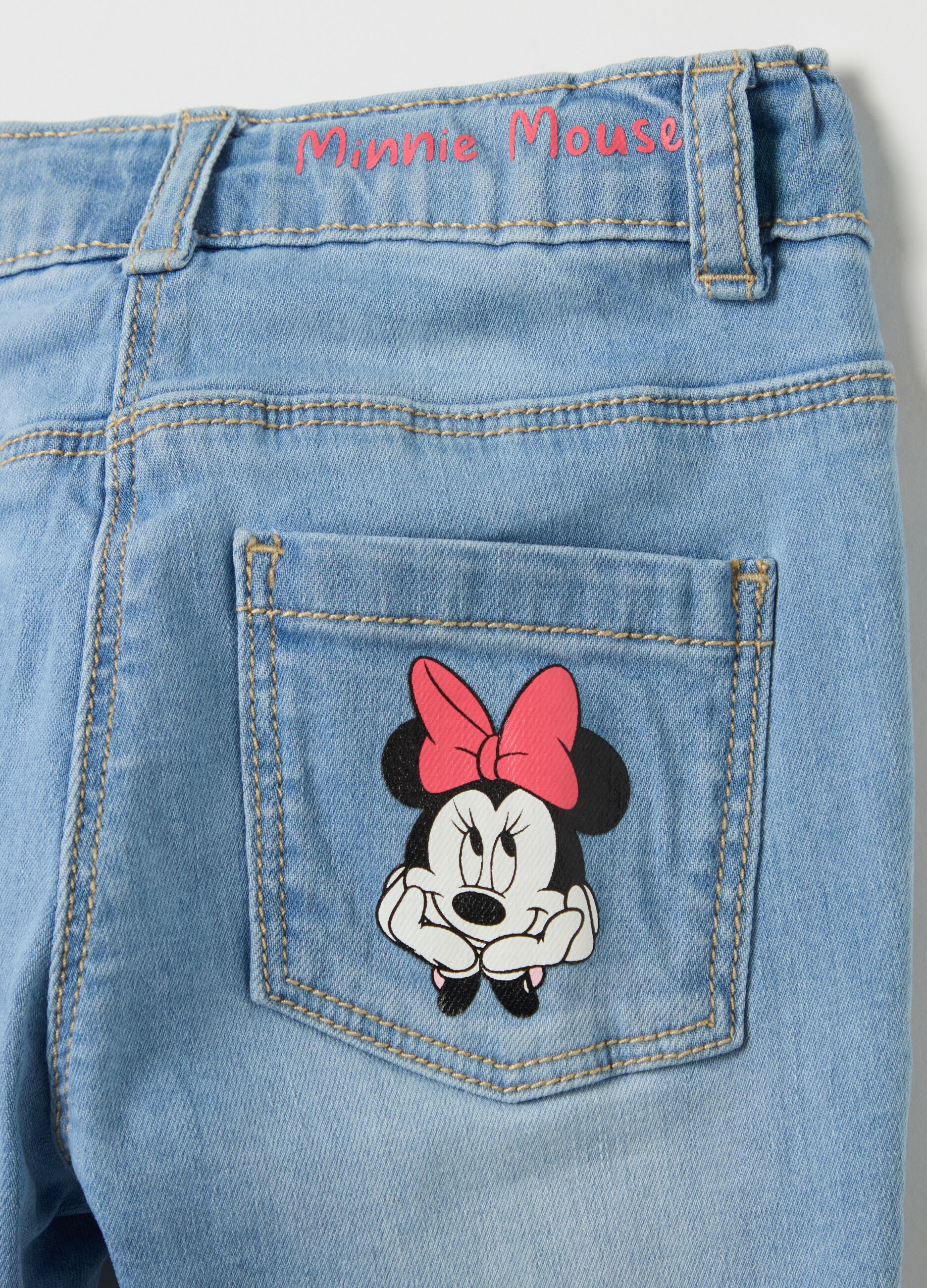 Five-pocket jeans with Minnie Mouse print