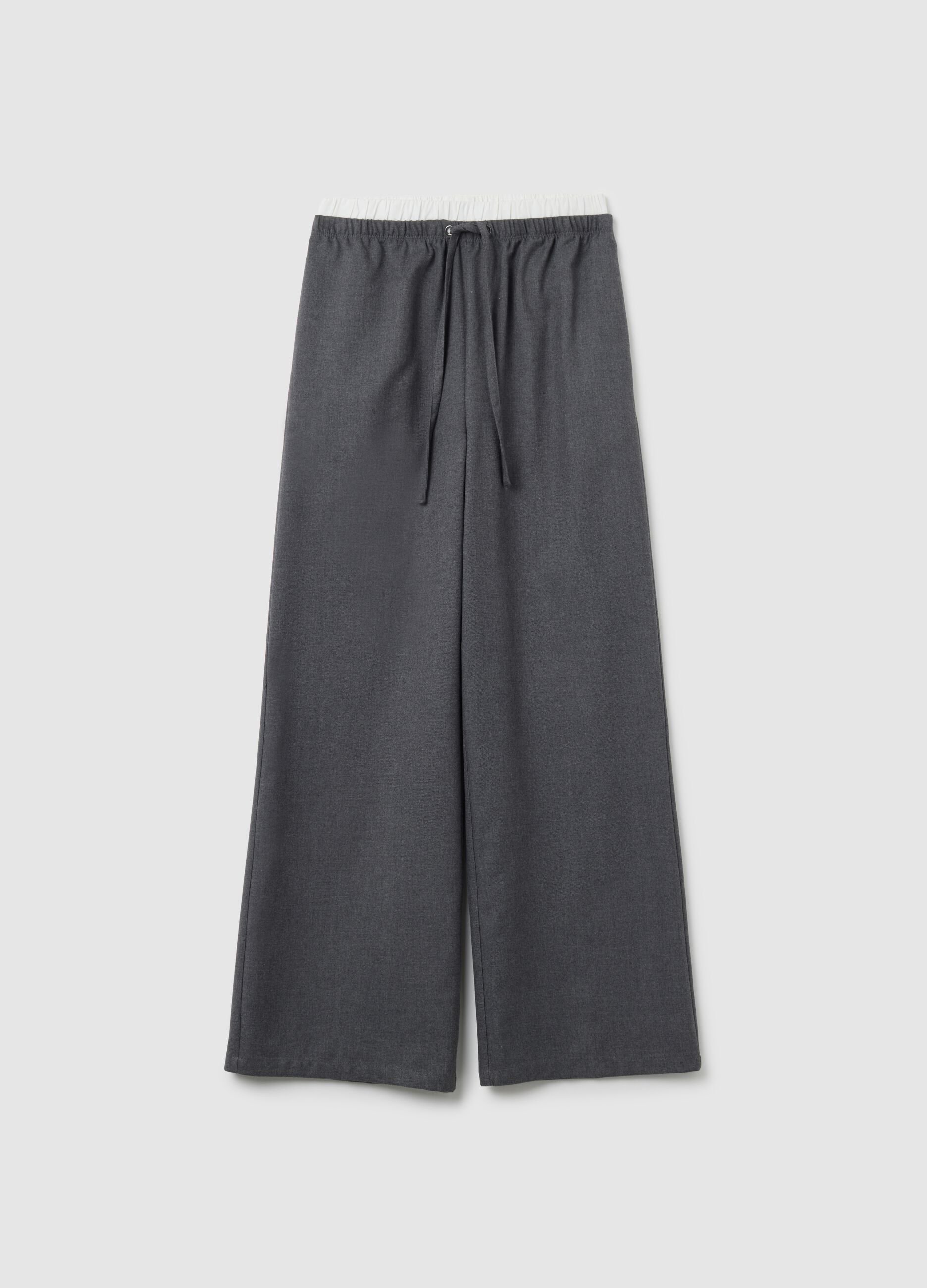 Pantaloni grigi wide leg
