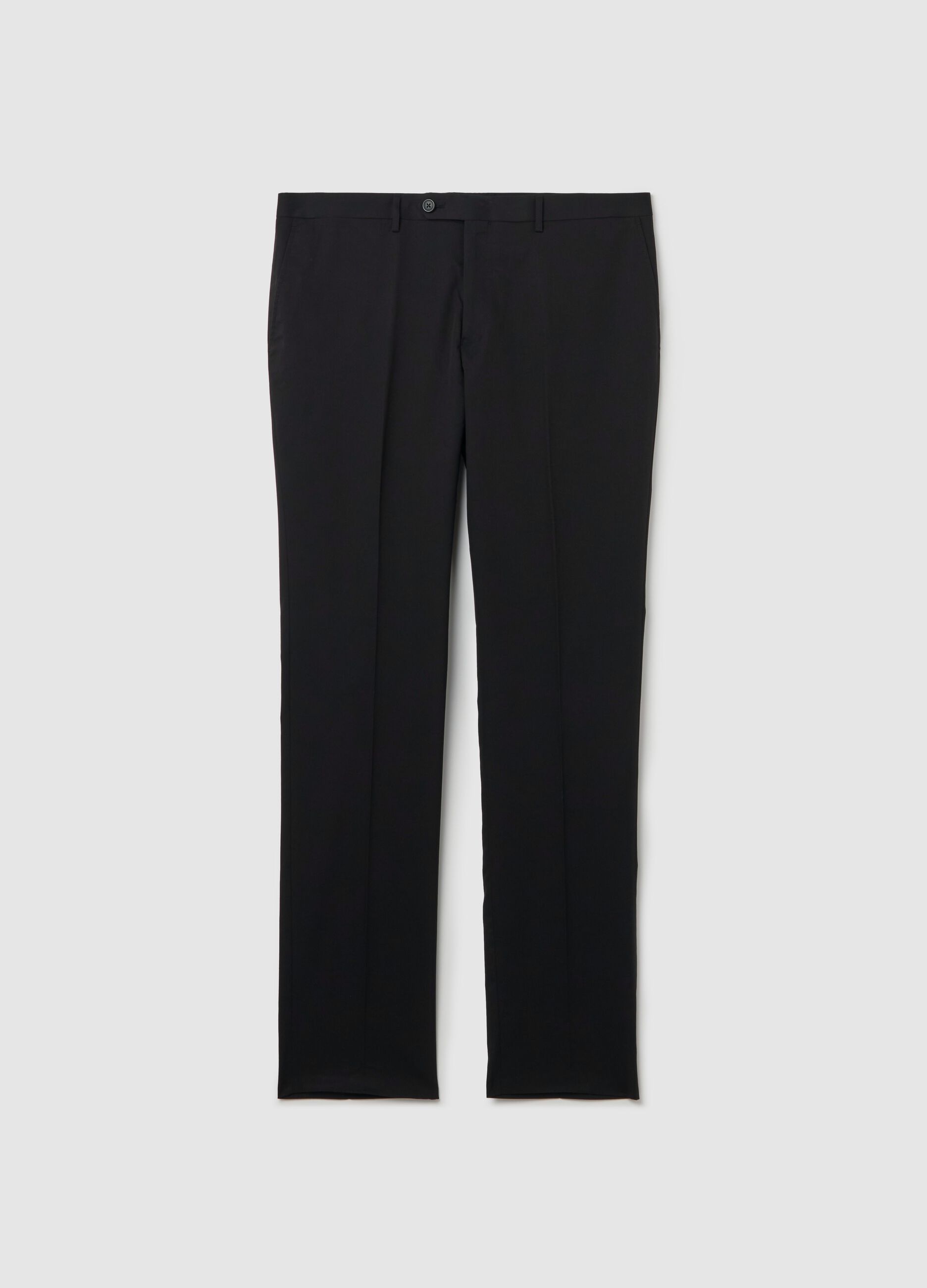 Regular-fit, solid colour smart trousers