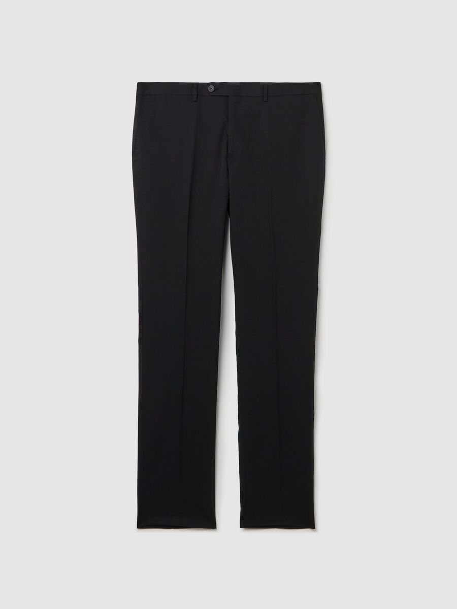Regular-fit, solid colour smart trousers_4