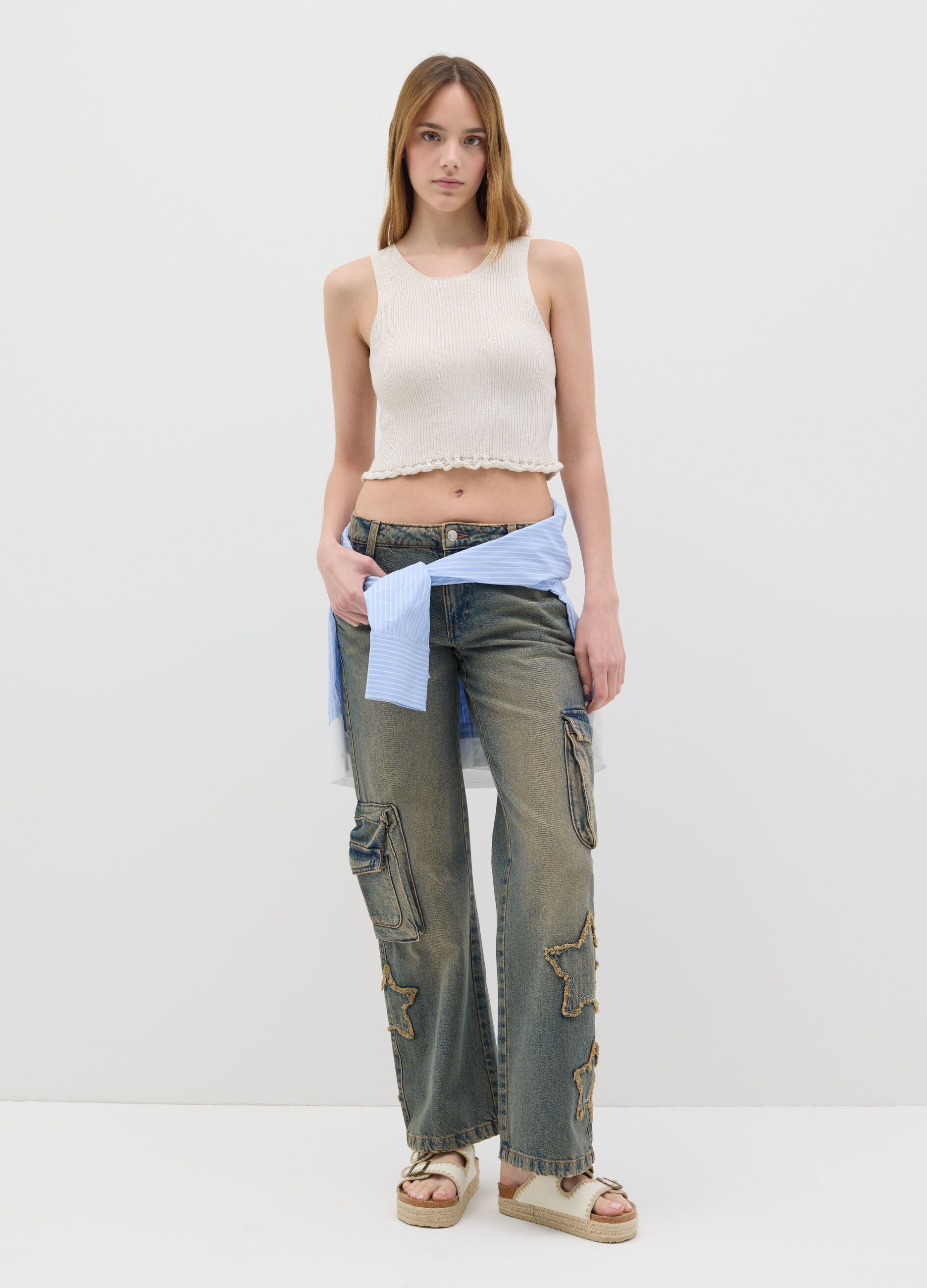 Beige Summer Top Regular Fit B.Angel