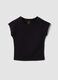 Girls' Black Stretch Cotton Slim Fit T-shirt_3
