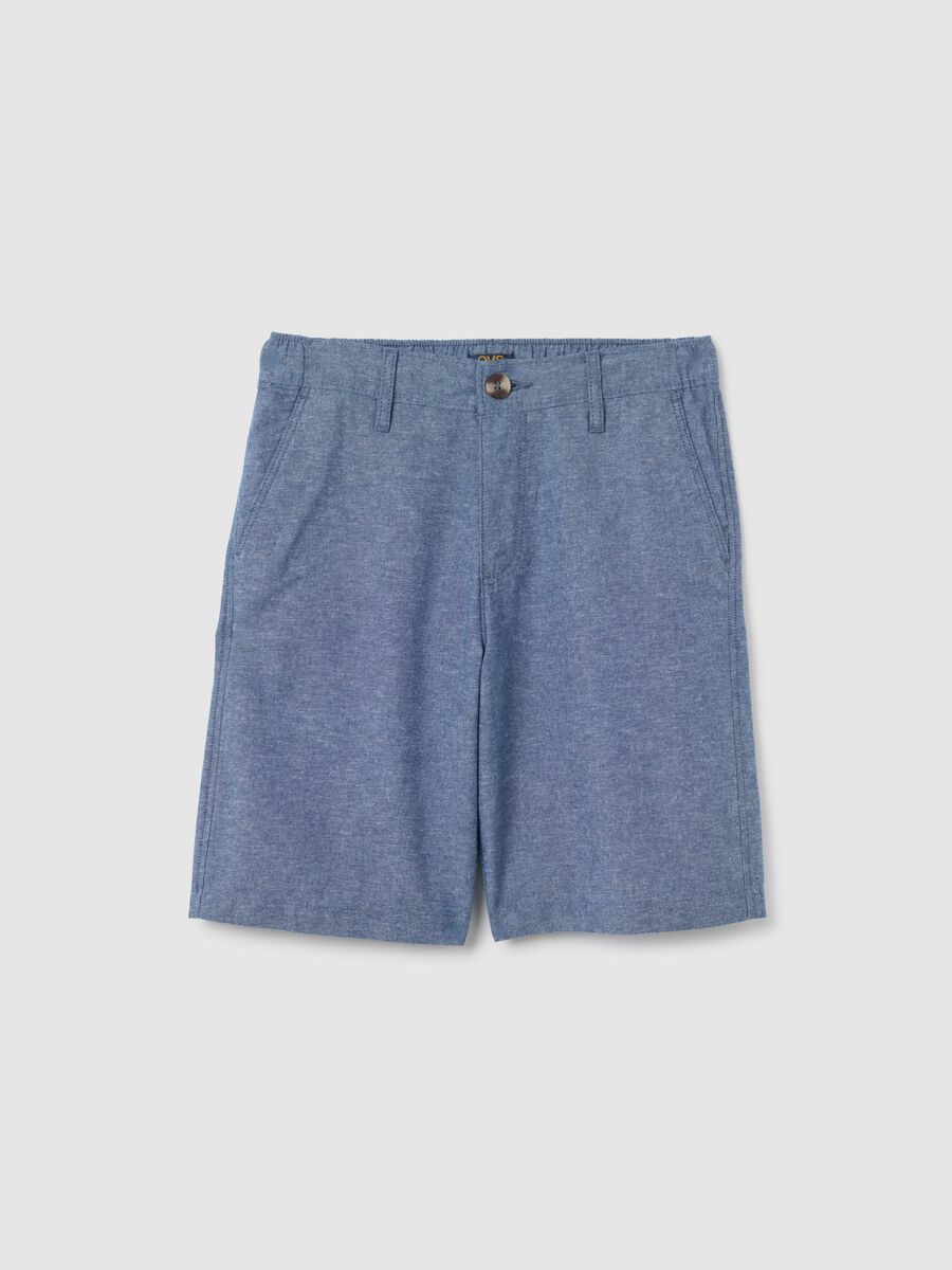 Boys' blue denim shorts, regular fit_0