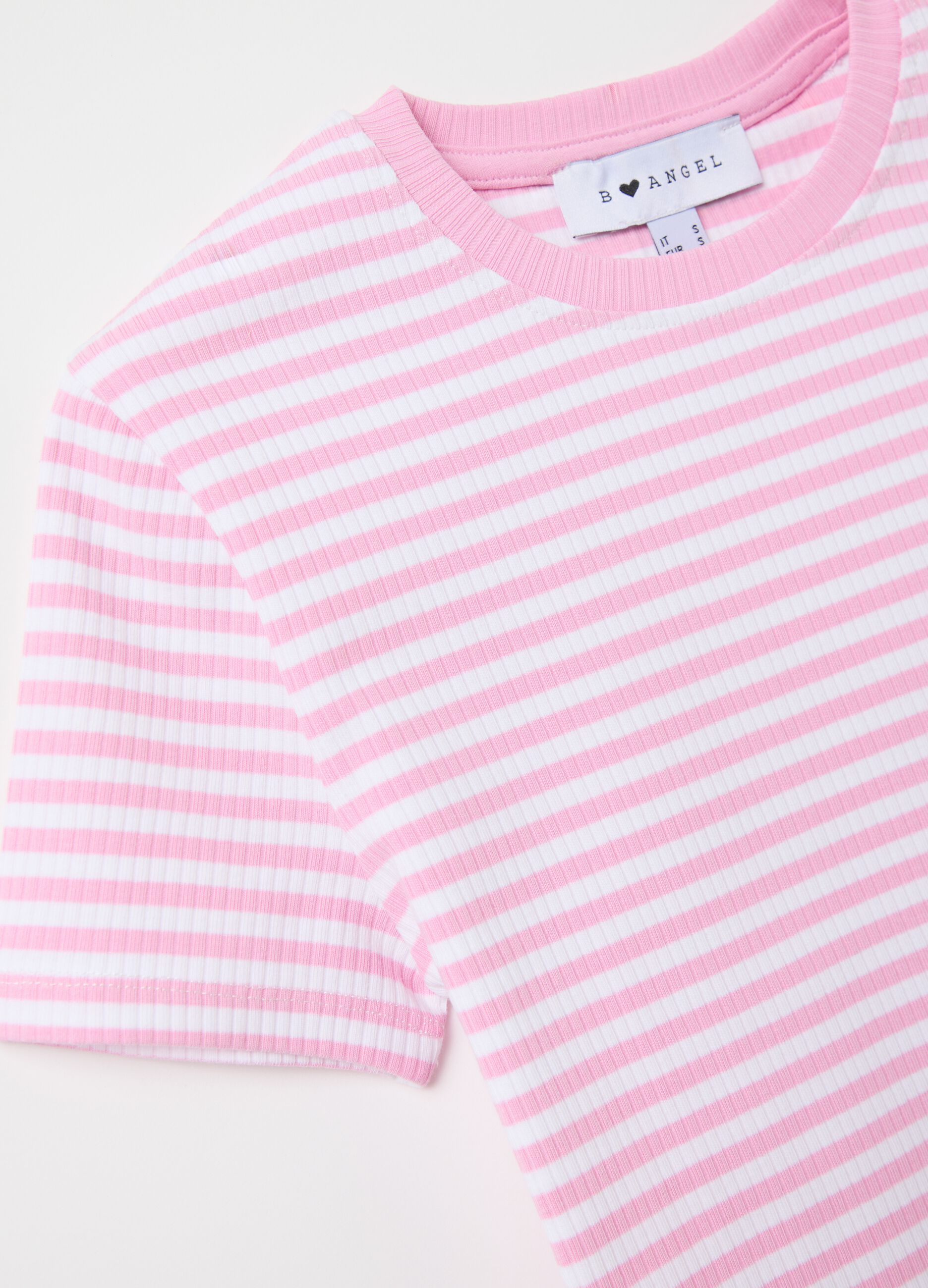 Women’s multicoloured fitted T-shirt in stretch cotton