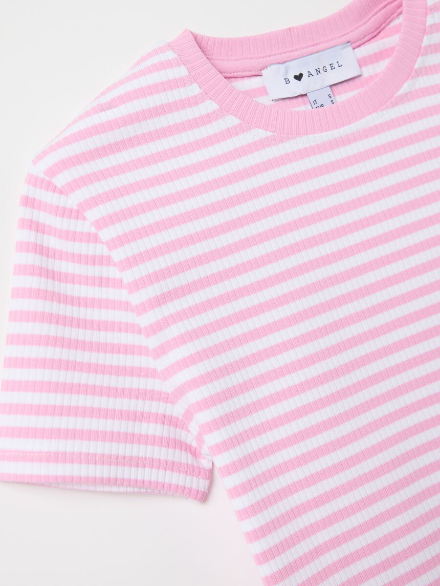 Women’s multicoloured fitted T-shirt in stretch cotton_5