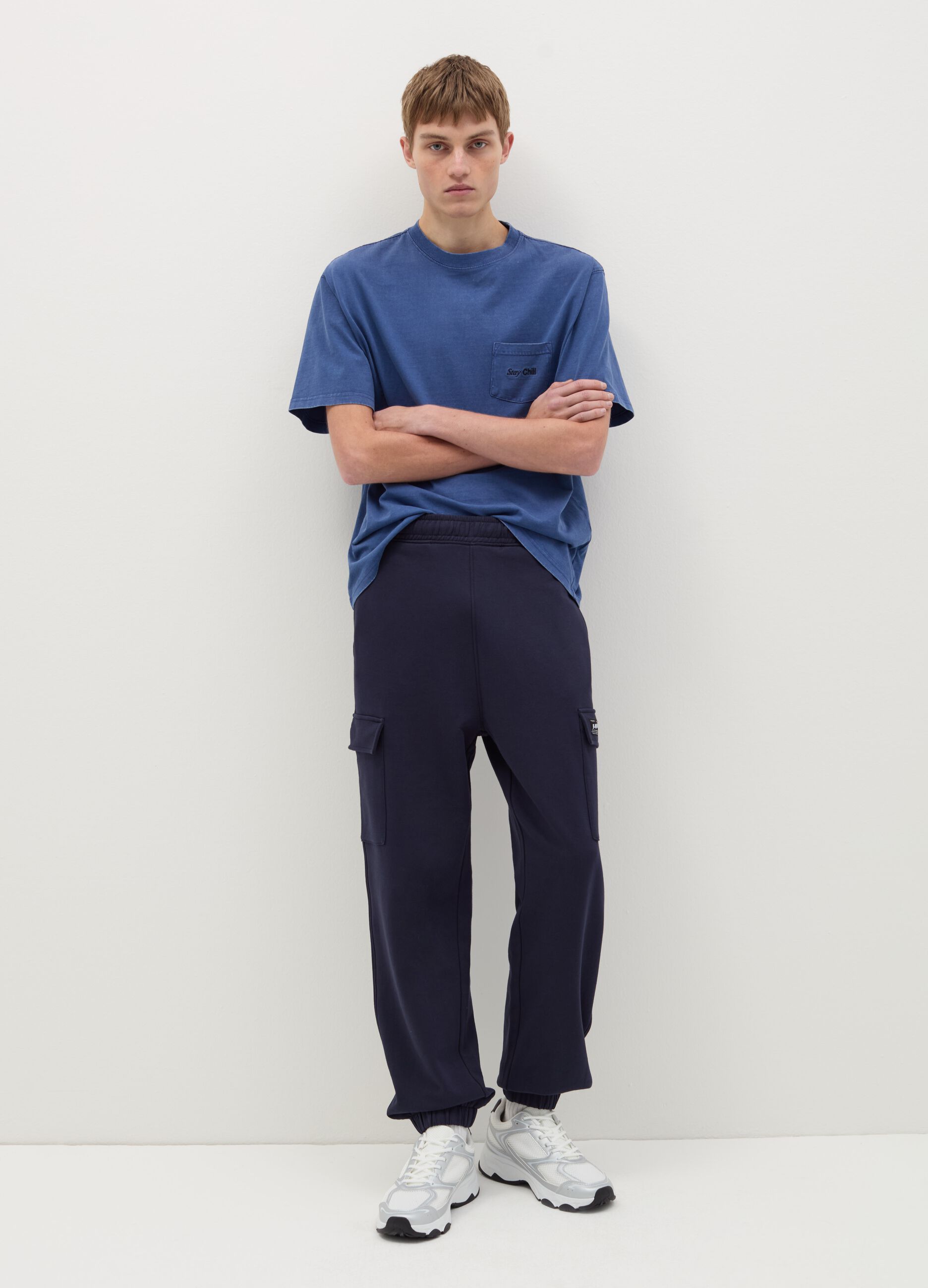 Cargo joggers with elasticated trims