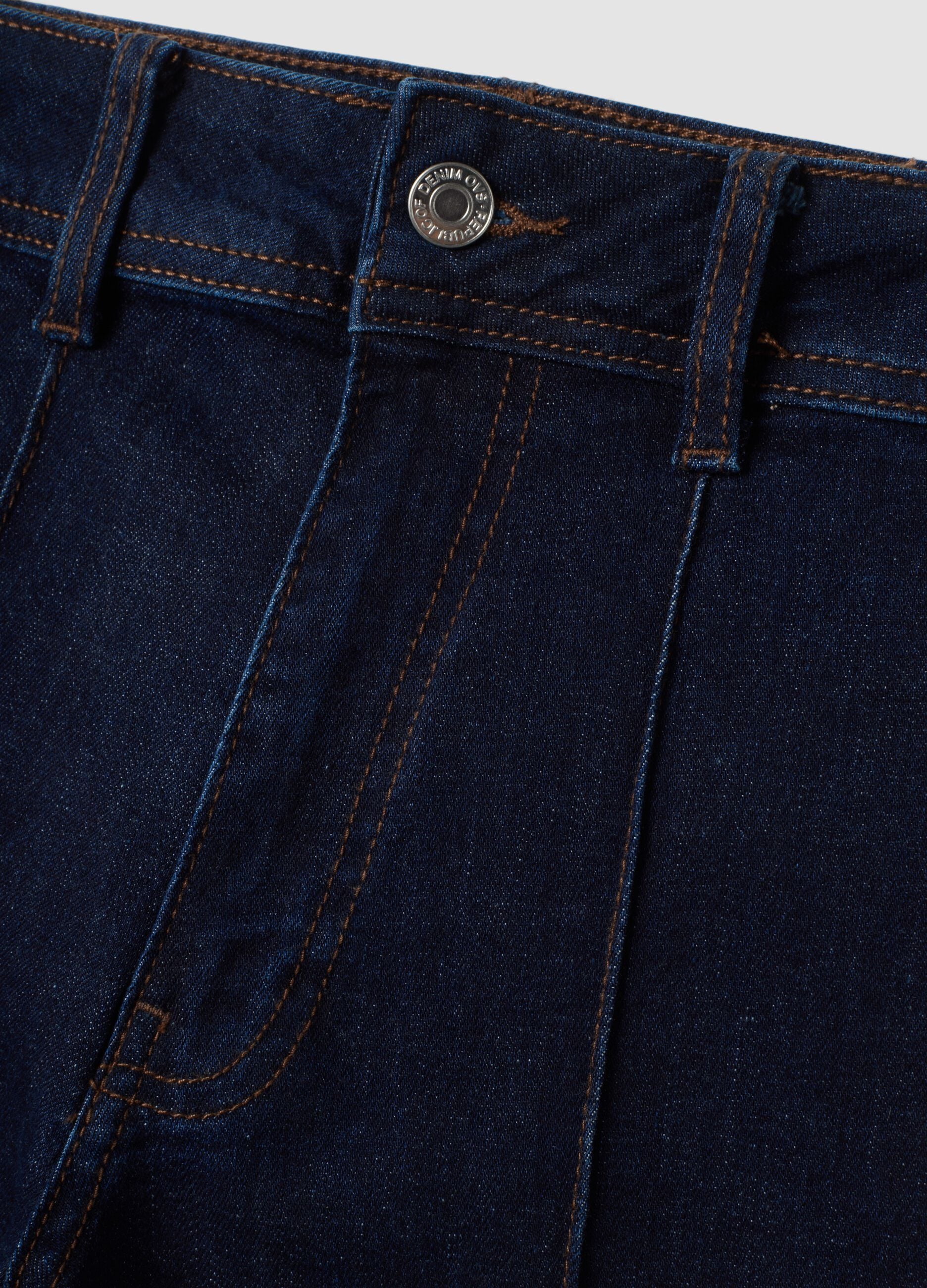 Jeans blu scuro wide leg in cotone elasticizzato