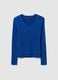 Blue regular fit pure cotton jumper_4