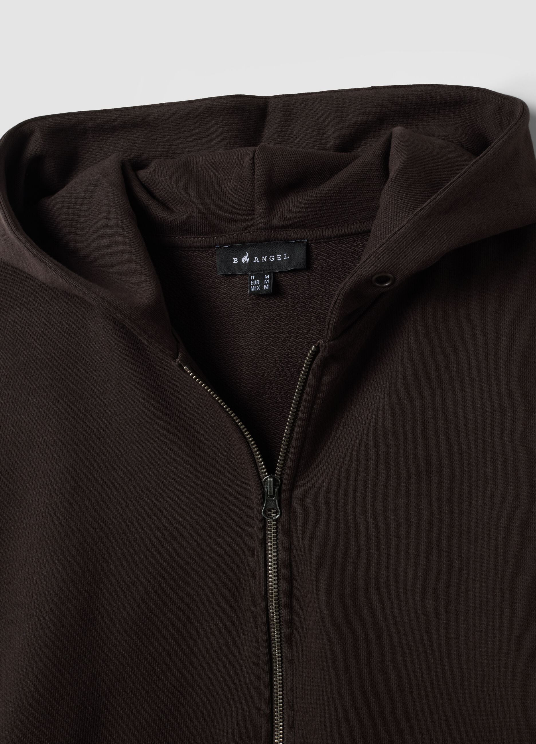 Brown cropped pure-cotton hoodie with oversized fit