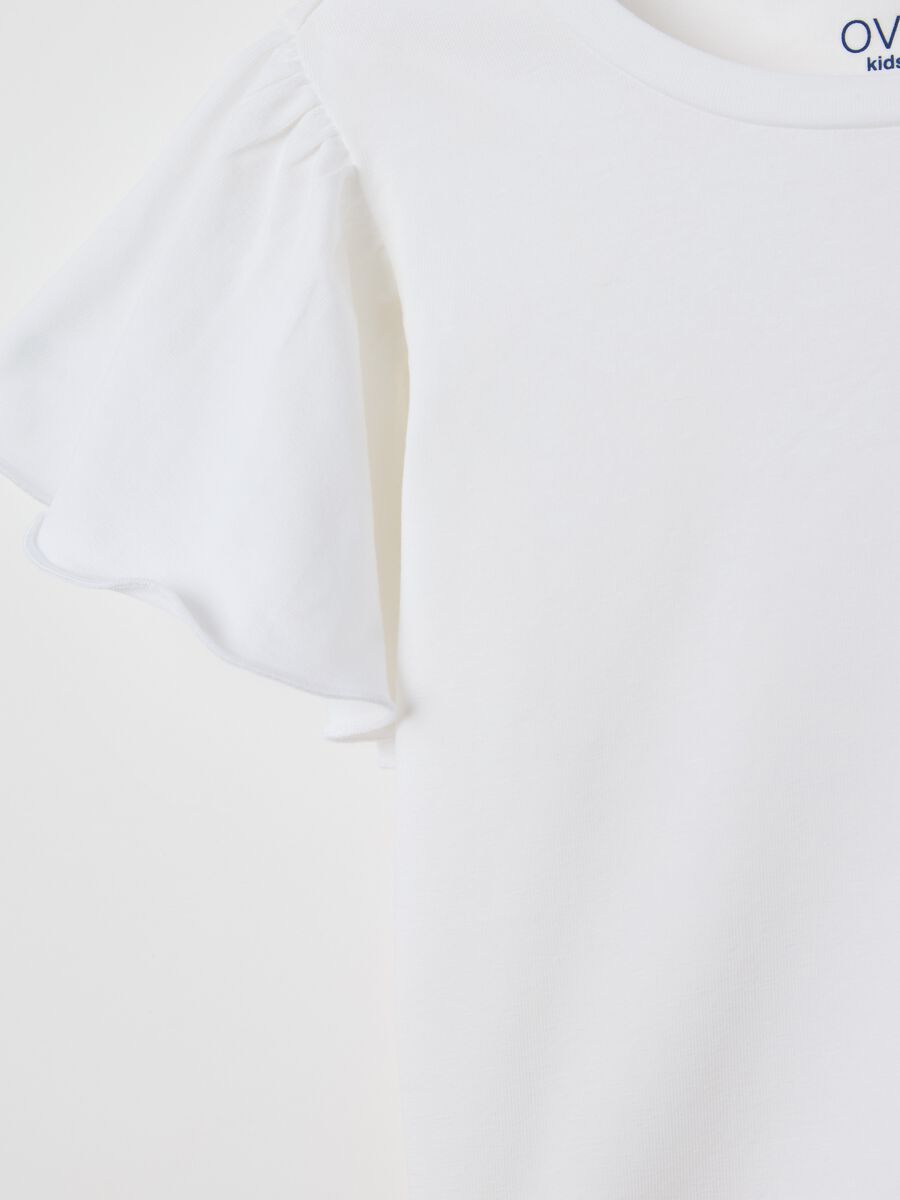 White T-shirt with sequins and flowers embroidery_2
