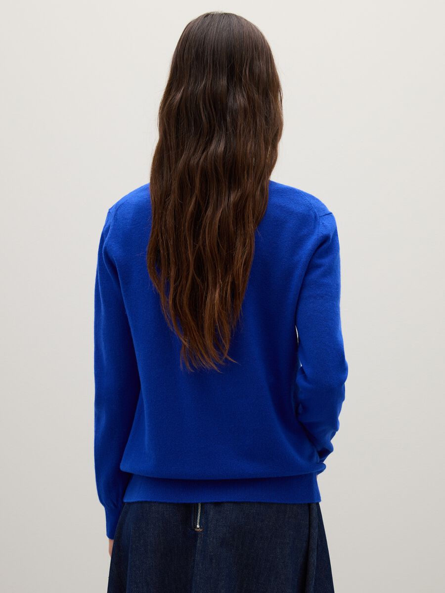 Maglione blu in pura lana_2
