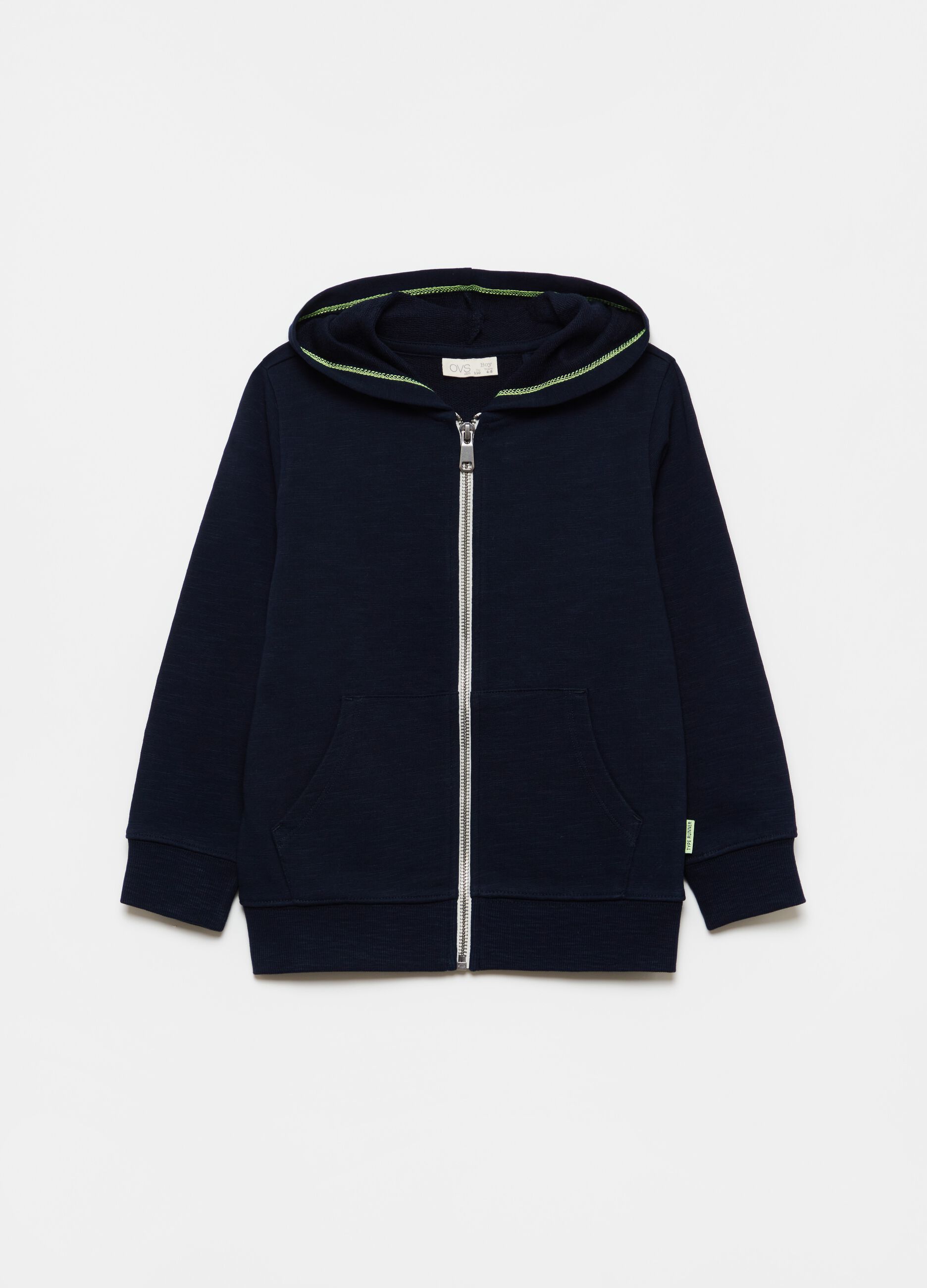 Full-zip sweatshirt with hood
