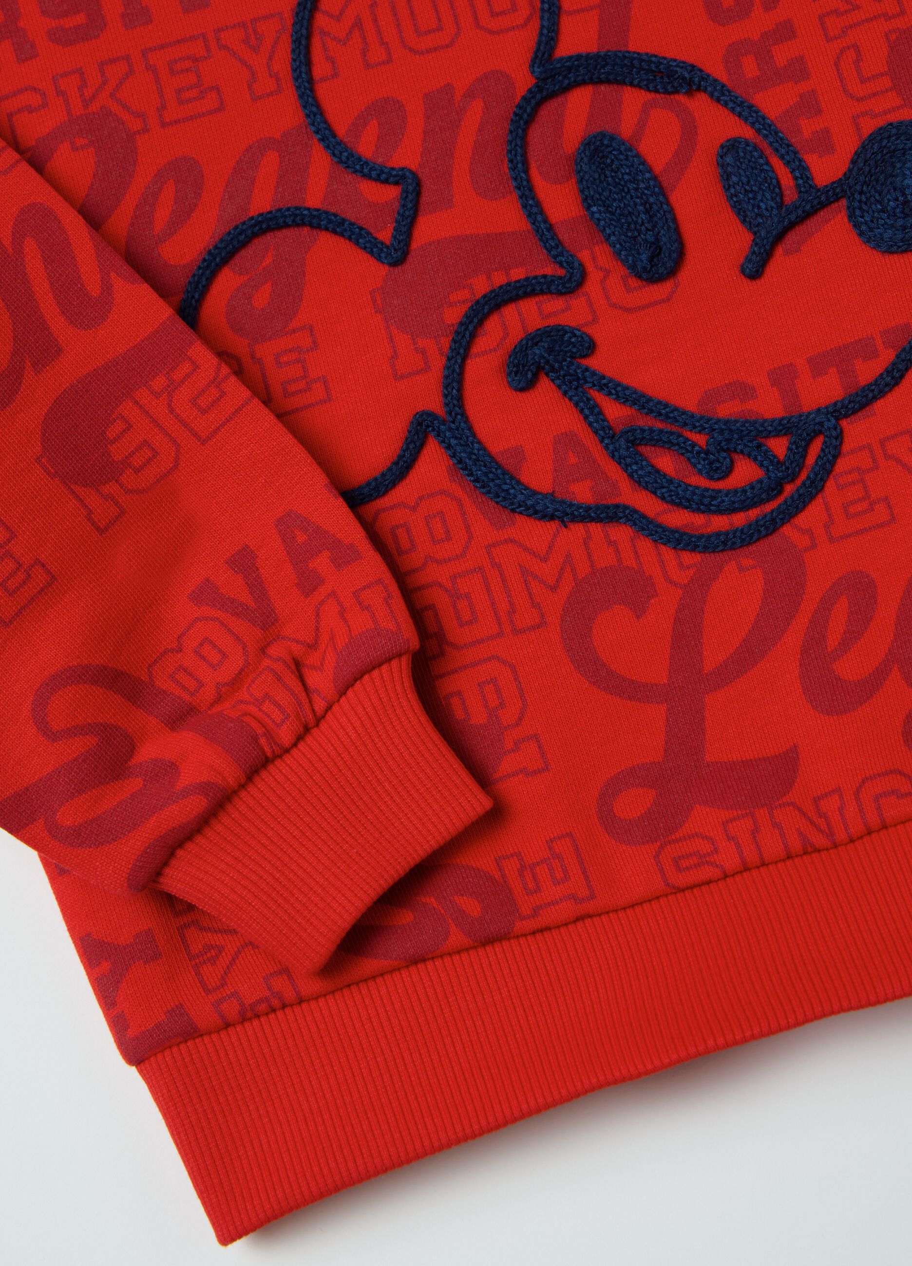 French Terry sweatshirt with Mickey Mouse print