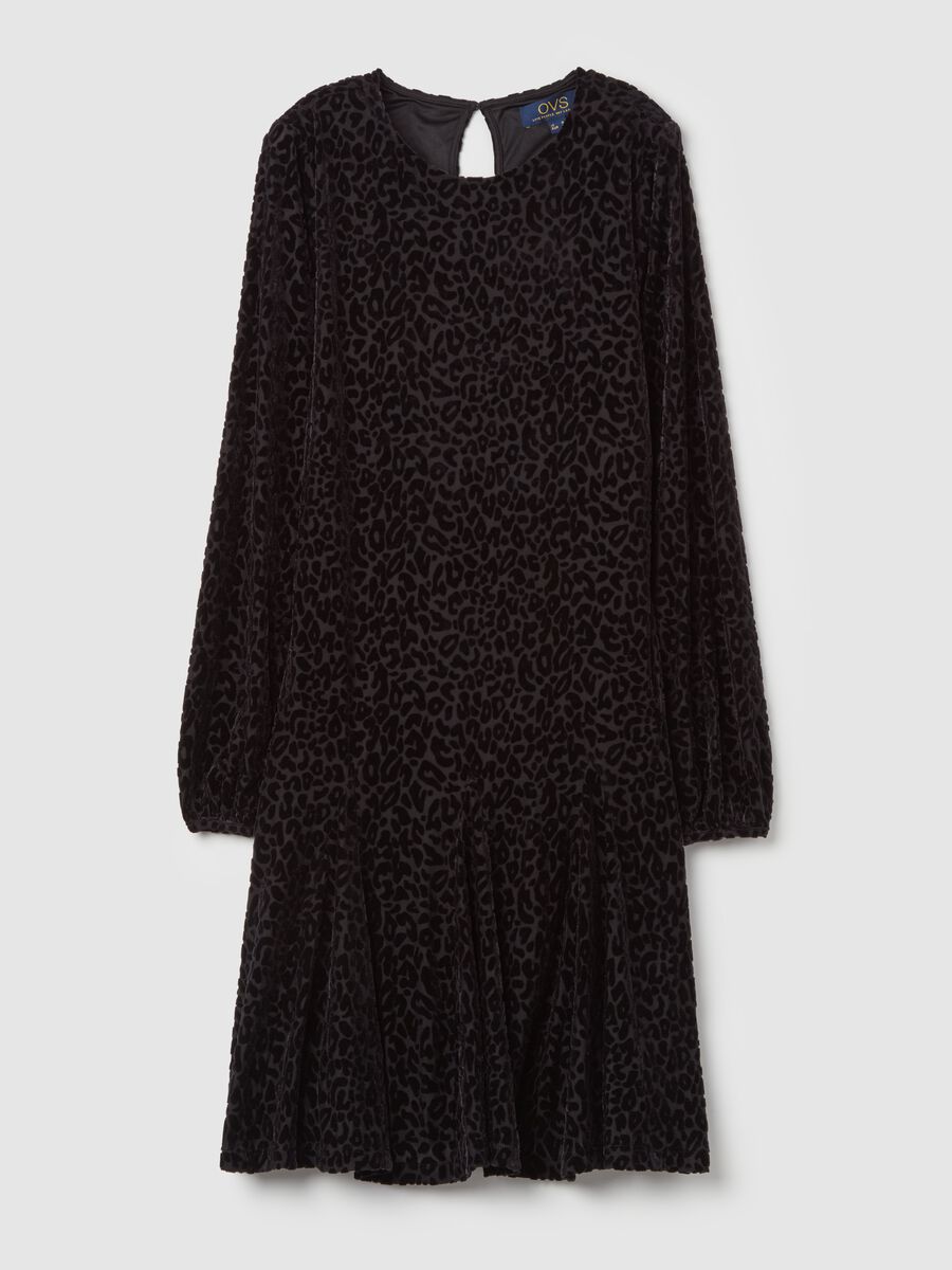 Midi dress in animal print velvet devoré_4