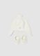 White Mickey Mouse print baby hat and booties set_0