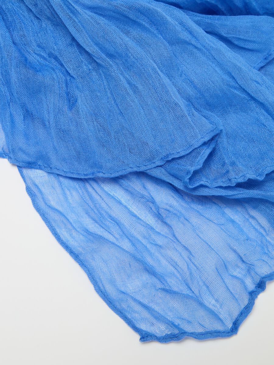 Solid colour crinkle-effect scarf_2