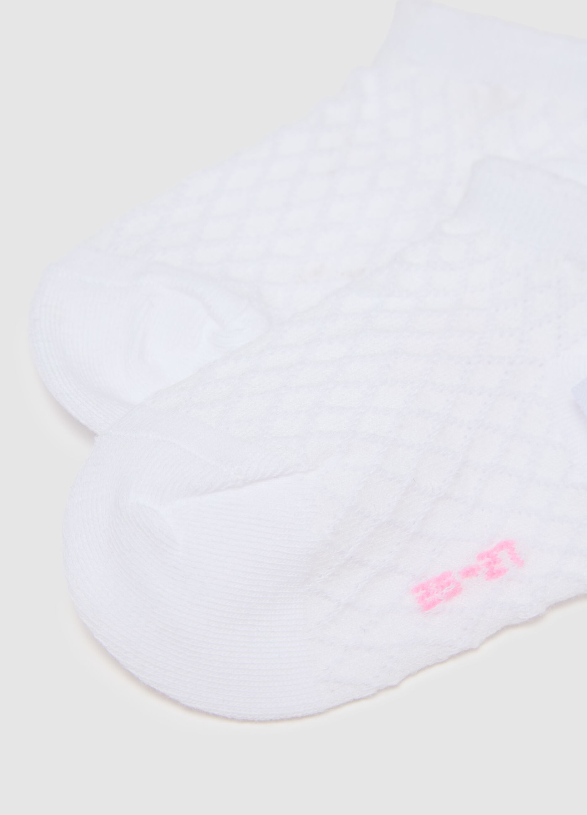 Girls' short socks with cotton bow detail