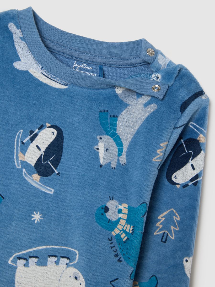 Pigiama da neonato in misto cotone blu regular fit_3