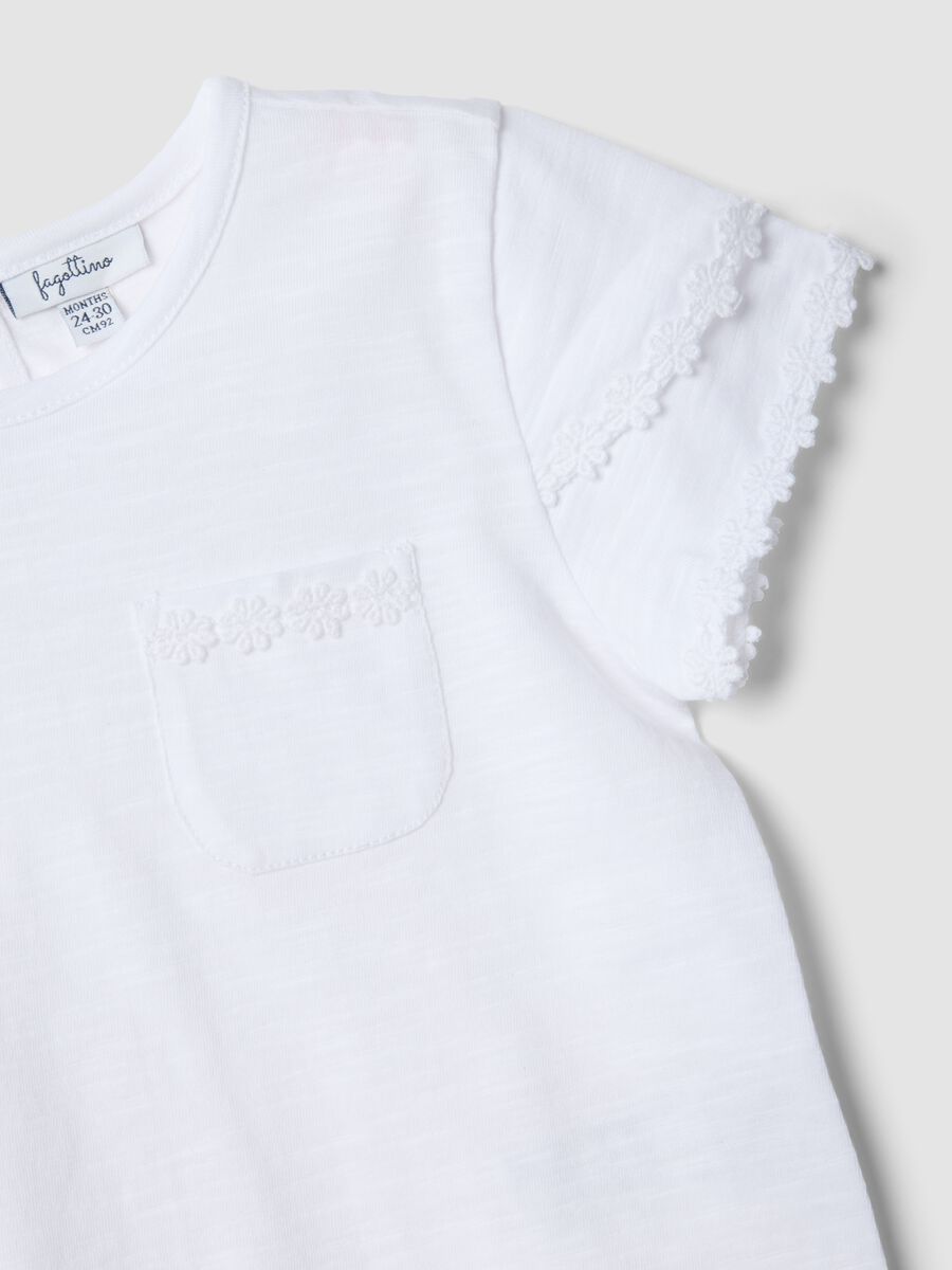 White pure cotton T-shirt with chest pocket_3