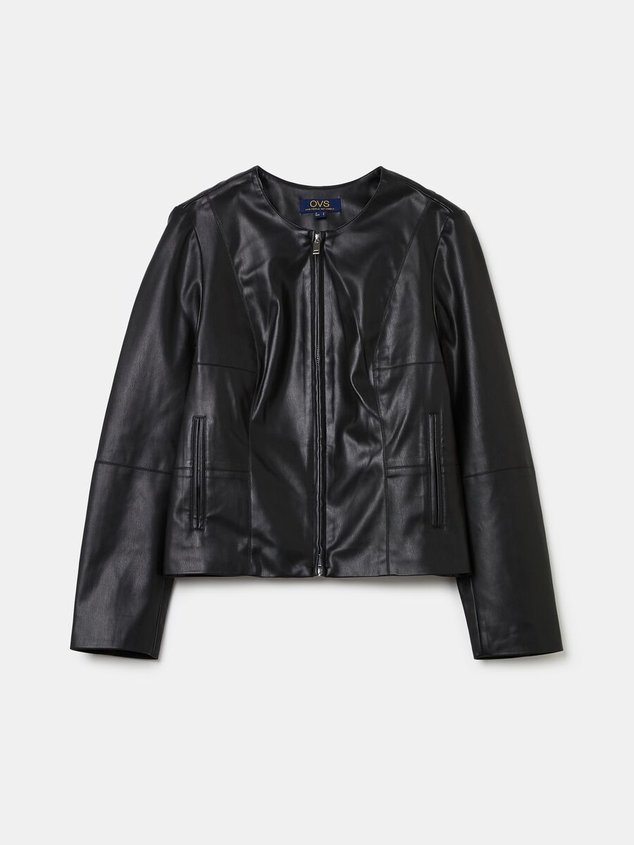 Biker jacket with shiny effect_1