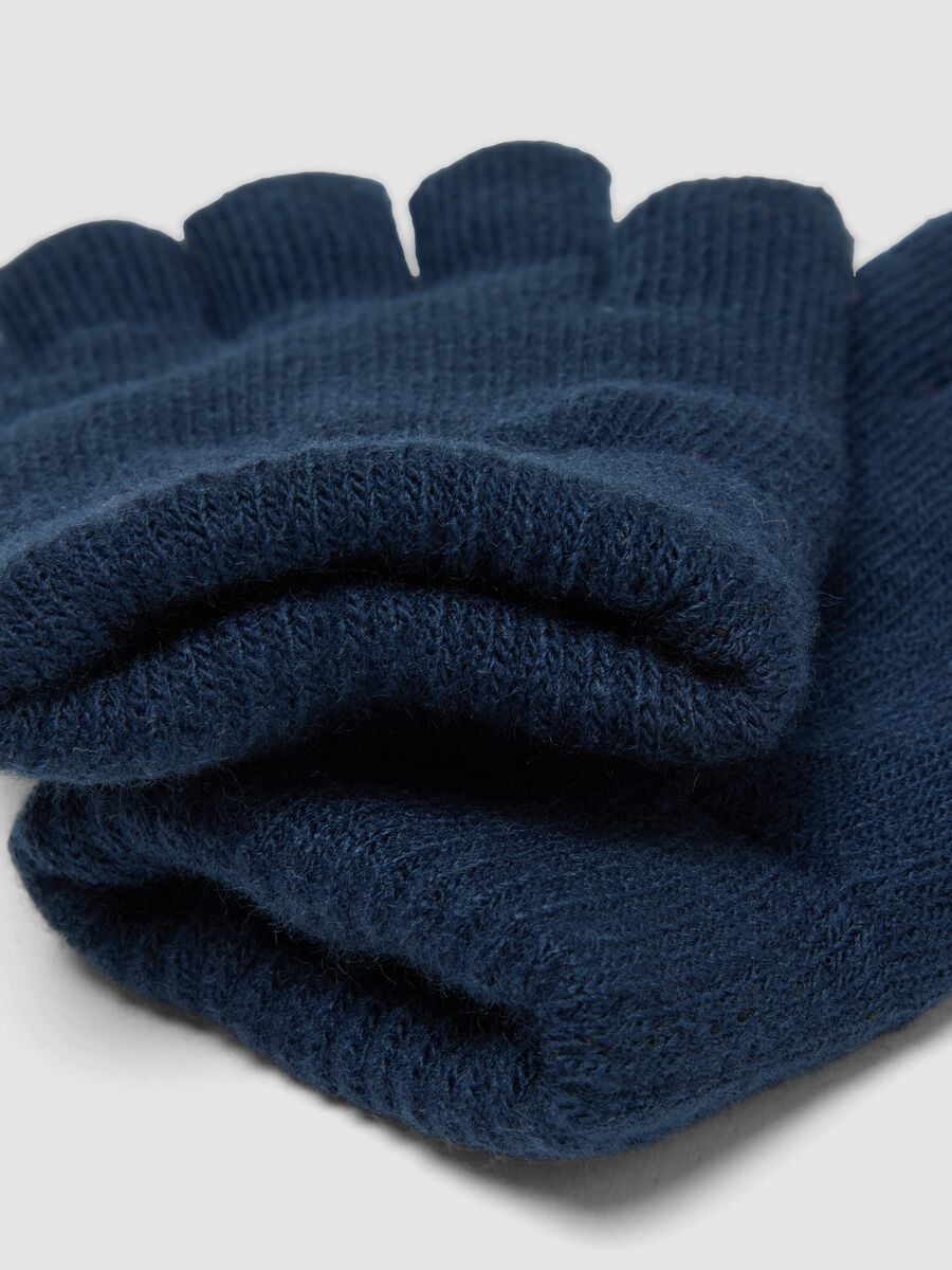 Blue stretchy fabric gloves_2