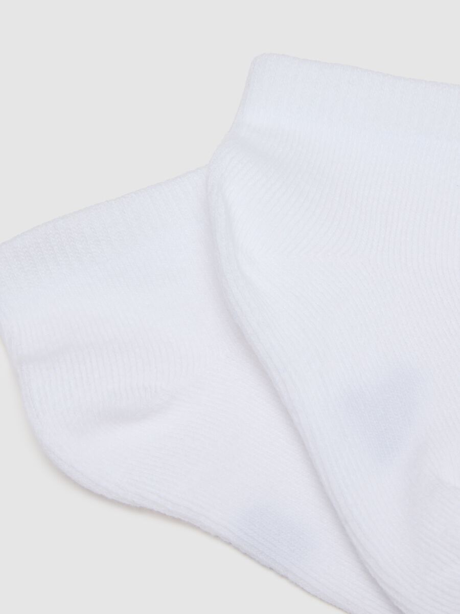 Multipack of white cotton blend ankle socks for babies_1