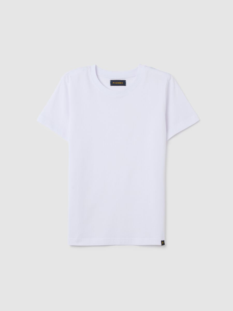 White regular fit pure cotton t-shirt_0