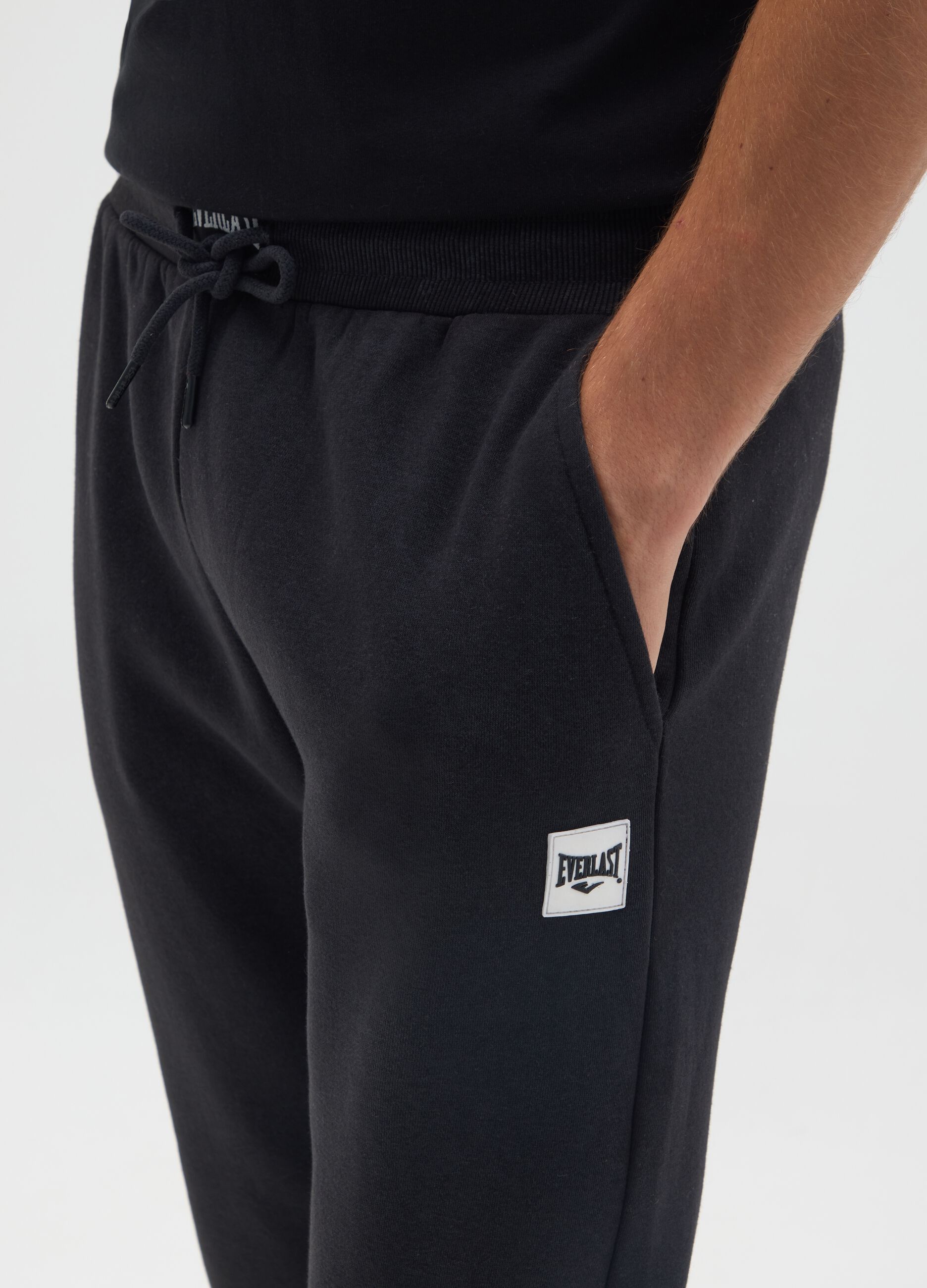 Everlast Black Cotton Blend Jogger Trousers