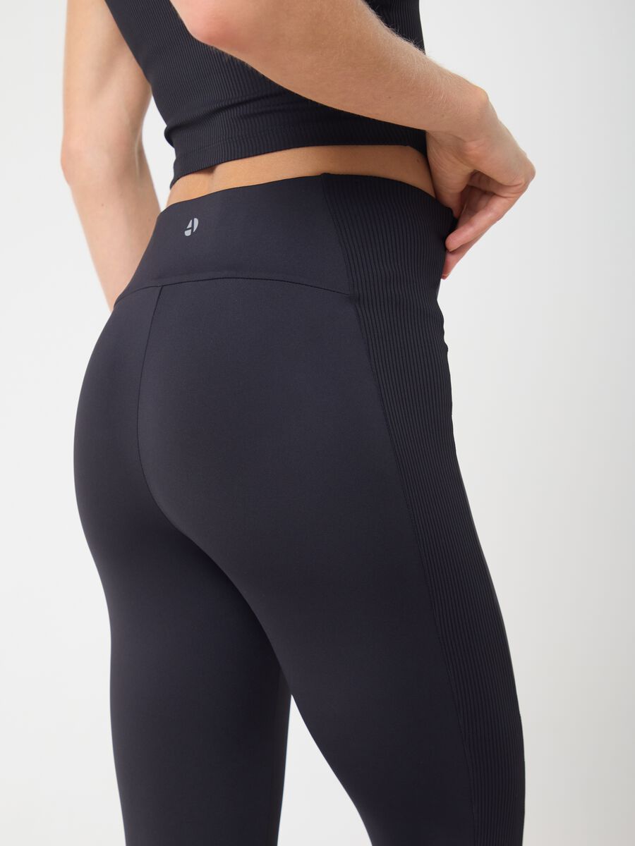 Technical fabric leggings with ribbed side inserts ALTAVIA STUDIO_2